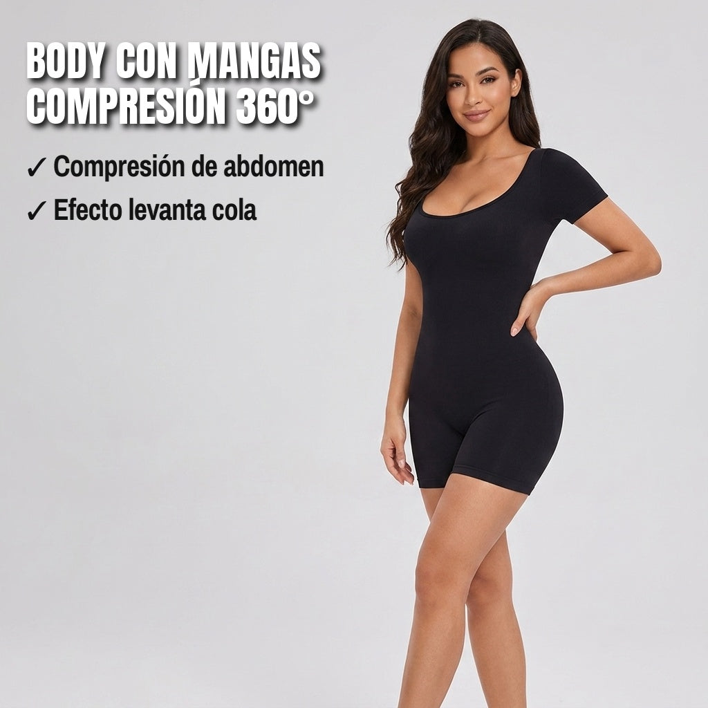 Body moldeador con mangas — compresión 360°