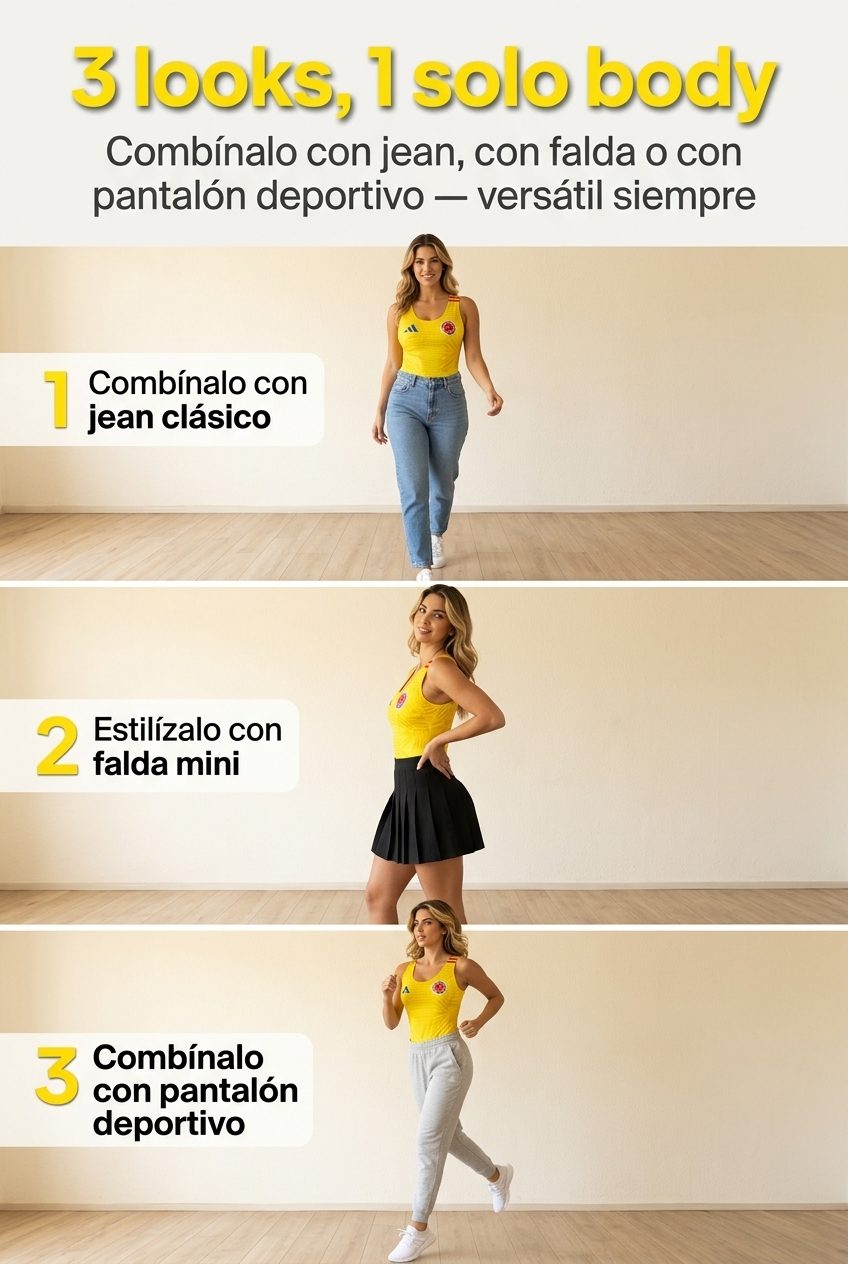 3 looks con el body Selección Colombia